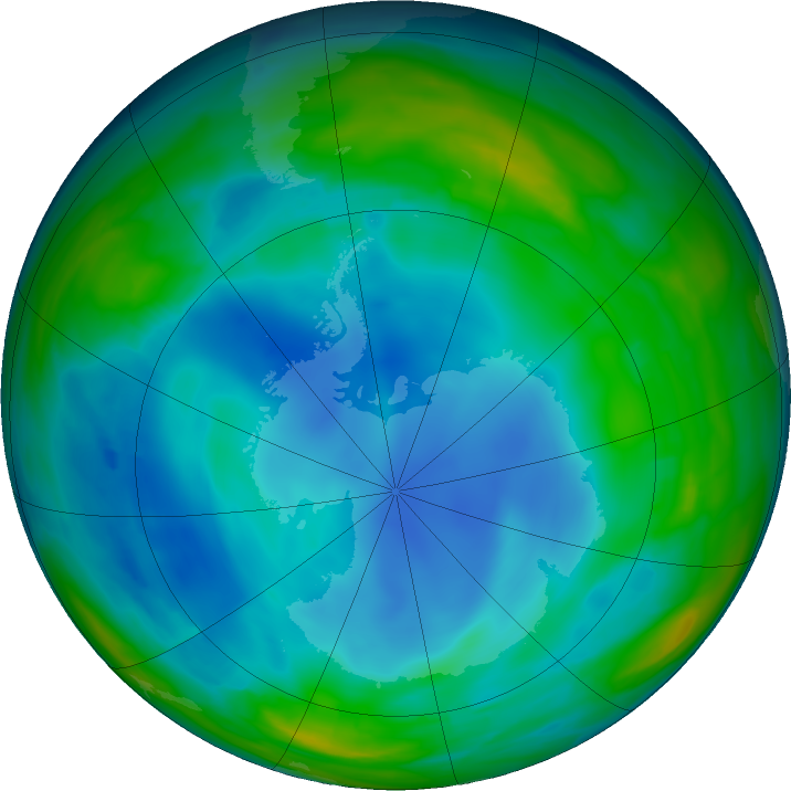 Antarctic ozone map for 28 June 2023